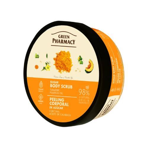 Miniaturka artykułu - GREEN PHARMACY Peeling cukrowy do ciała Kurkuma i Olejek dyniowy, 200ml