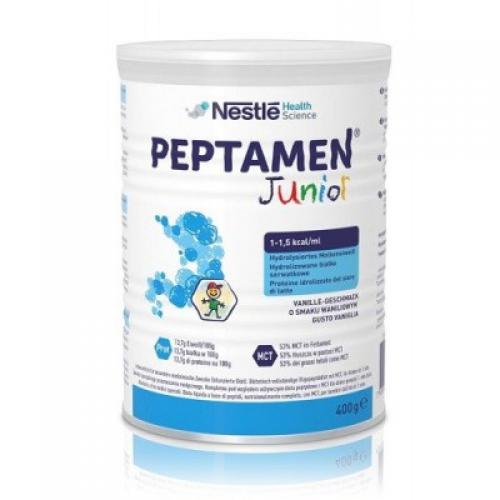 Miniaturka artykułu - PEPTAMEN JUNIOR proszek wanilia - 400 g  WGNIECIONE OPAKOWANIE