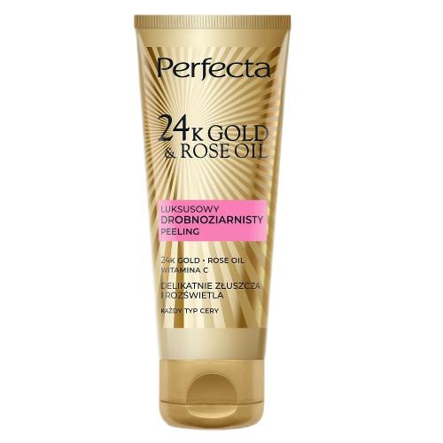 Miniaturka artykułu - PERFECTA 24K Gold & Rose Oil Luksusowy peeling drobnoziarnisty do twarzy, 75g