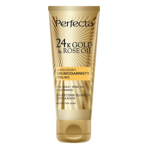 Miniaturka artykułu - PERFECTA 24K Gold & Rose Oil Luksusowy peeling gruboziarnisty do twarzy, 75g