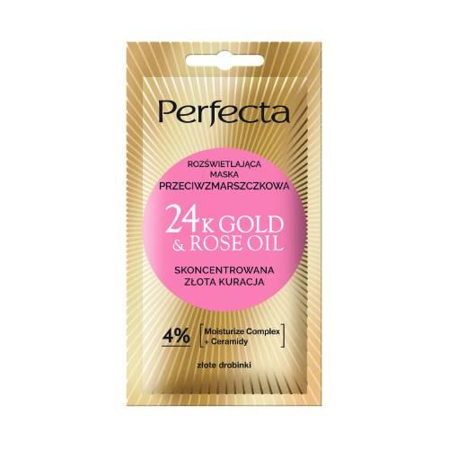 Miniaturka artykułu - Perfecta 24k maseczka rozświetlająca przeciwzmarszczkowa, 8 ml