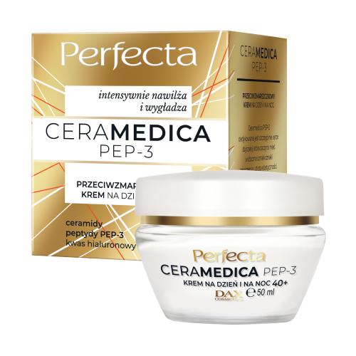 Miniaturka artykułu - PERFECTA Ceramedica PEP-3 Przeciwzmarszczkowy krem na dzień i na noc 40+, 50ml