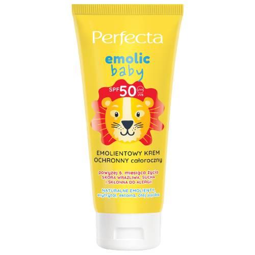 Miniaturka artykułu - PERFECTA Emolic Baby Emolientowy krem ochronny całoroczny SPF50, 50ml