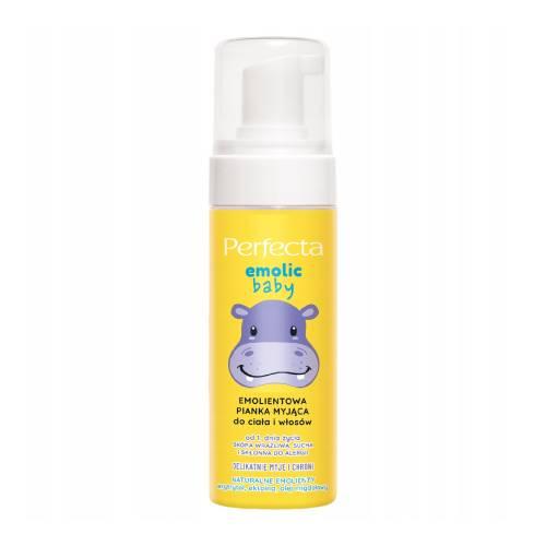 Miniaturka artykułu - PERFECTA Emolic Baby Emolientowa pianka myjąca do ciała i włos&oacute;w dla niemowląt, 160ml