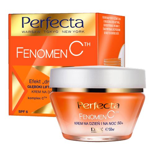 Miniaturka artykułu - Perfecta Fenomen C Krem do twarzy na dzień i na noc 50+ SPF 6, 50 ml