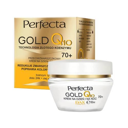 Miniaturka artykułu - PERFECTA GOLD Q10 Przeciwzmarszczkowy krem do twarzy na dzień i na noc 70+, 50ml