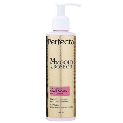 Miniaturka artykułu - PERFECTA 24K Gold & Rose Oil Luksusowy nawilżający krem do rąk, 195ml