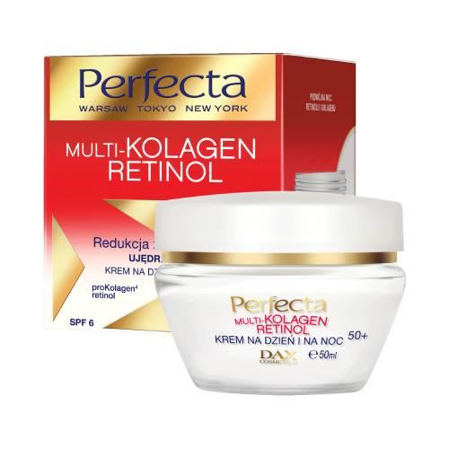 Miniaturka artykułu - Perfecta Multikolagen Retinol Przeciwzmarszczkowy krem na dzień i na noc 50+, 50 ml