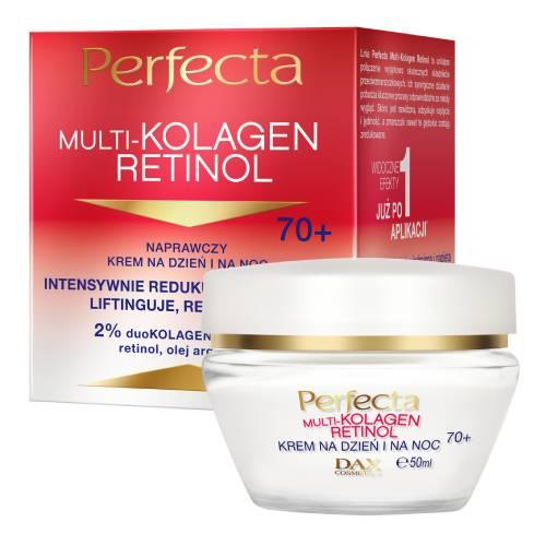 Miniaturka artykułu - Perfecta Multi-Kolagen Retinol 70+ Naprawczy krem do twarzy na dzień i na noc, 50 ml