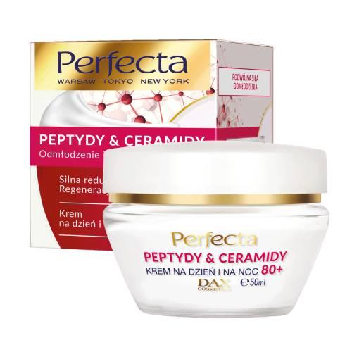 Miniaturka artykułu - PERFECTA Peptydy & Ceramidy 80+ Krem do twarzy na dzień i na noc, 50ml