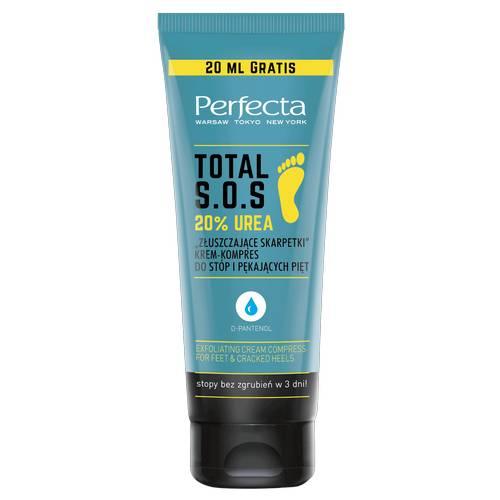 Miniaturka artykułu - Perfecta Total S.O.S. Krem-kompres do st&oacute;p i pękających pięt "Złuszczające skarpetki" 20% Urea, 120 ml