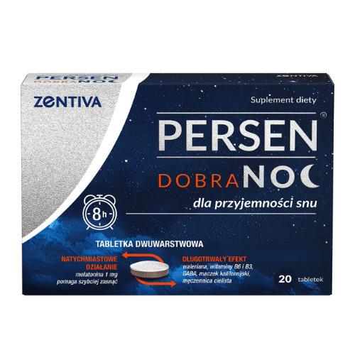 Miniaturka artykułu - Persen Dobranoc melatonina, kwas GABA, kozłek lekarski,  20 tabl.