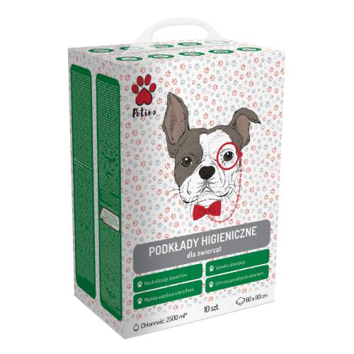 Miniaturka artykułu - PETINO Podkłady higieniczne dla zwierząt 60x90cm, 10szt.