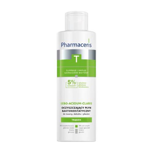 Miniaturka artykułu - Pharmaceris T Sebo-Acidum-Claris Oczyszczający płyn bakteriostatyczny do twarzy, 190 ml