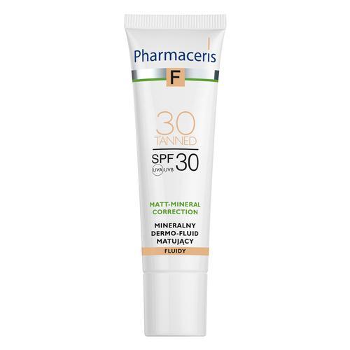 Miniaturka artykułu - PHARMACERIS F Mineralny dermo-fluid matujący SPF30 - 30 Tanned, 30ml KR&Oacute;TKA DATA 31.08.2026