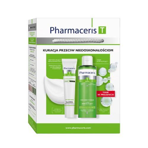Miniaturka artykułu - PHARMACERIS T Comedo Acne krem przeciw zaskórnikom, 40ml + Puri Sebotonique tonik normalizujący, 100ml