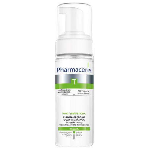 Miniaturka artykułu - PHARMACERIS T Puri-Sebostatic Pianka oczyszczająca do twarzy - 150 ml USZKODZONE BRAK KORKA 
