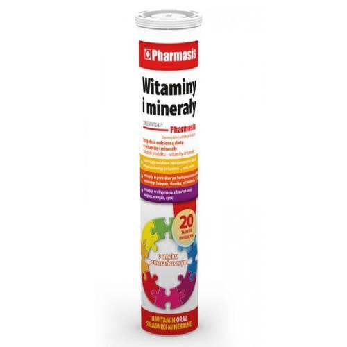 Miniaturka artykułu - Pharmasis Witaminy i Minerały, 20 tab. mus.