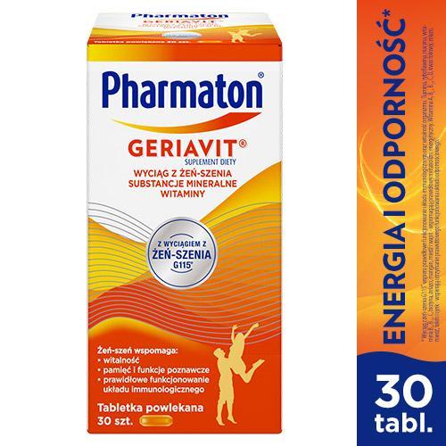 Miniaturka artykułu - Pharmaton Geriavit, 30 tabl. KR&Oacute;TKA DATA 30.09.2026