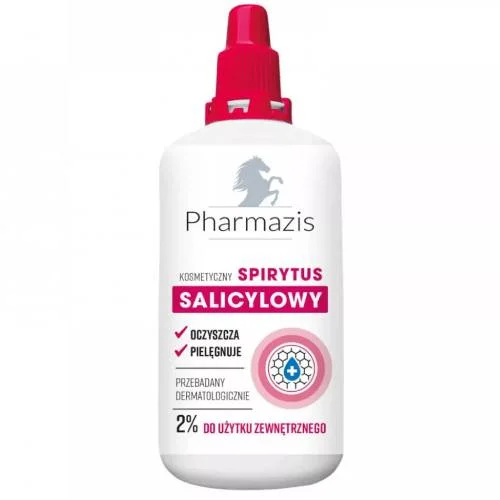Miniaturka artykułu - Pharmazis Kosmetyczny spirytus salicynowy 2% z ekstraktem z aloesu, 100 ml