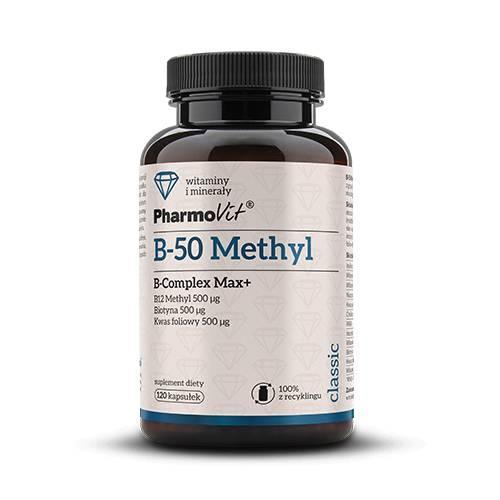 Miniaturka artykułu - PHARMOVIT B-50 Methyl B-Complex Max, 120 kaps. USZKODZONE OPAKOWANIE 