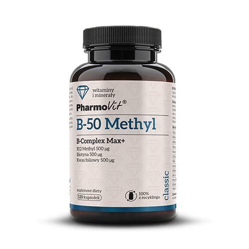 Miniaturka artykułu - PHARMOVIT B-50 Methyl B-Complex Max, 120 kaps.