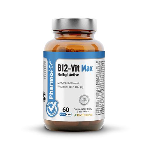 Miniaturka artykułu - PHARMOVIT B12-Vit Max Methyl Active, 60kaps. vcaps