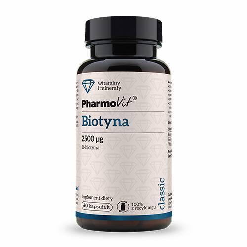 Miniaturka artykułu - PHARMOVIT Biotyna 2500 mcg - 60 kaps. KR&Oacute;TKA DATA 30.09.2026
