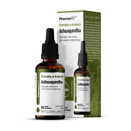 Miniaturka artykułu - PharmoVit Ekstrakty w kroplach Ashwagandha, 30 ml 