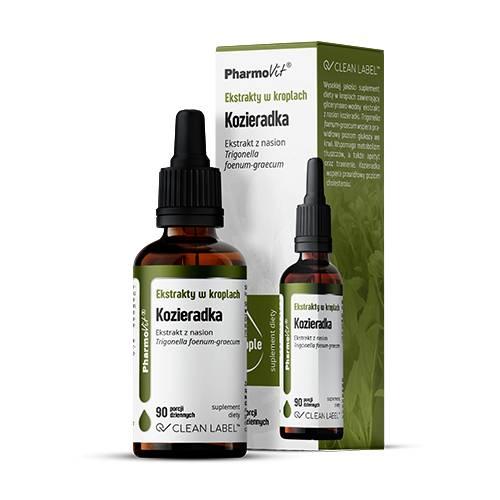 Miniaturka artykułu - PharmoVit Ekstrakty w kroplach Kozieradka, 30 ml 