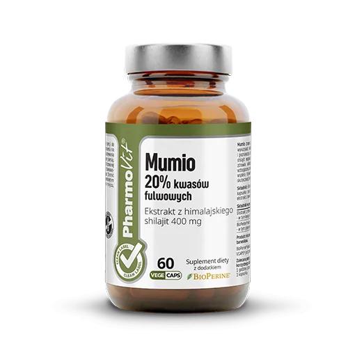 Miniaturka artykułu - PHARMOVIT - Mumio 20% kwas&oacute;w fulwowych, 60 kapsułek