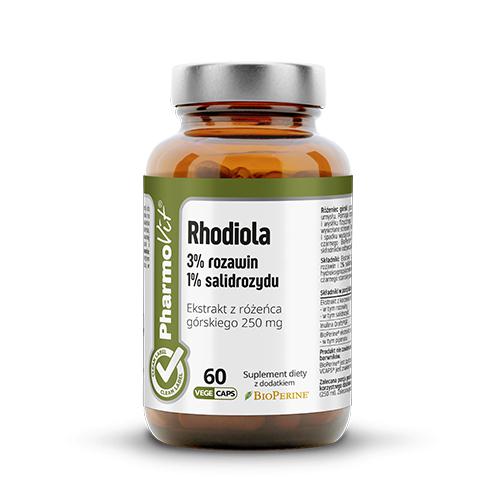 Miniaturka artykułu - PHARMOVIT Rhadiola 3% rozawin 1% salidrozydu Estrakt z r&oacute;żeńca g&oacute;rskiego 250 mg, 60 kapsułek