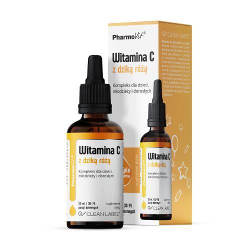 Miniaturka artykułu - PHARMOVIT Witamina C z dziką różą, 30ml 