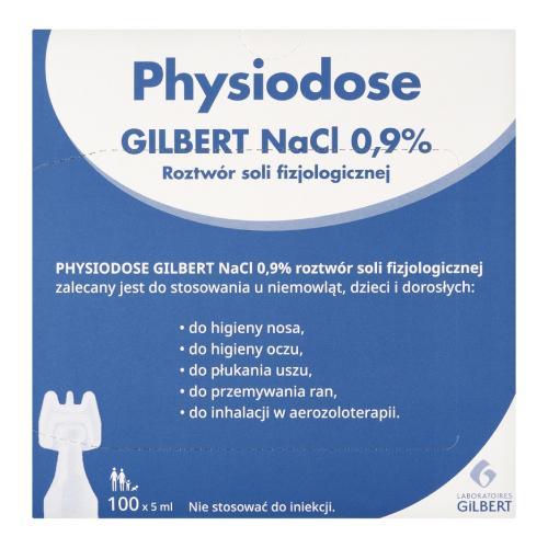 Miniaturka artykułu - Physiodose Gilbert NaCl 0,9% sterylny roztw&oacute;r soli fizjologicznej w zamykanych ampułkach, 5 ml x 100 amp. USZKODZONY KARTON ZBIORCZY