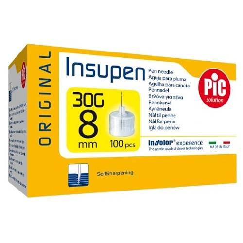Miniaturka artykułu - PIC Insupen Igły do pen&oacute;w 30G 8mm, 100 sztuk