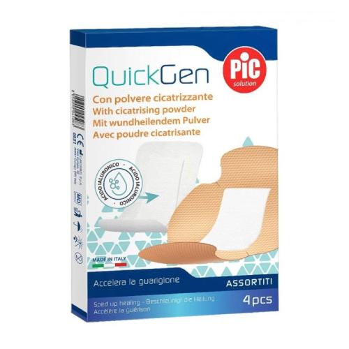 Miniaturka artykułu - PIC QuickGen Plaster z gazą nasączaną kwasem hialuronowym mix, 4 szt.
