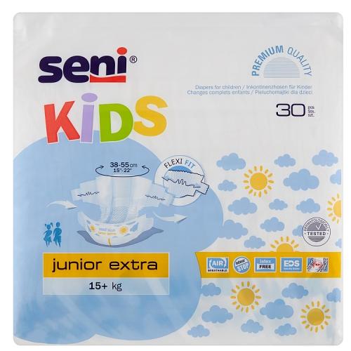 Miniaturka artykułu - SENI KIDS Junior Extra (16-30 kg), 30szt. - Pieluchomajtki dla dzieci 
