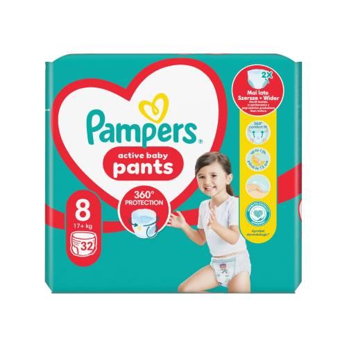 Miniaturka artykułu - Pampers Active Baby Pieluchomajtki rozmiar 8, 32 szt.