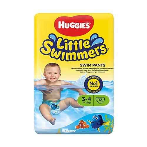 Miniaturka artykułu - Pieluchy do pływania HUGGIES Little Swimmers 3-4  7kg-15kg - 12 sztuk (25537)
