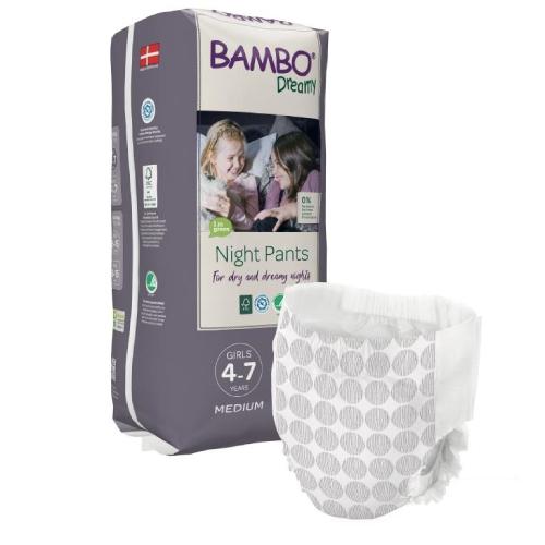 BAMBO Dreamy Night Pants GIRLS 4-7lat (M 15-35kg) Pieluszki, 10szt.