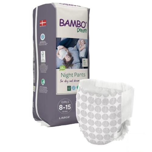 BAMBO Dreamy Night Pants GIRLS 8-15lat (L 35-50kg) Pieluszki, 10szt.