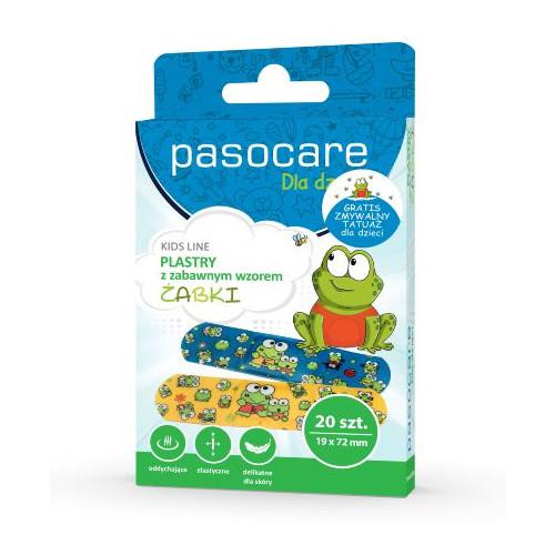 Miniaturka artykułu - Pasocare dla dzieci Kids Line Plastry z zabawnym wzorem Żabki, 20szt.