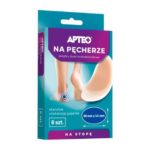 Miniaturka artykułu - Plastry duże na pęcherze APTEO, 6 sztuk USZKODZONE OPAKOWANIE