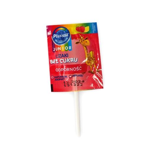 Miniaturka artykułu - Plusssz Junior Lizak bez cukru Odporność, 1 sztuka