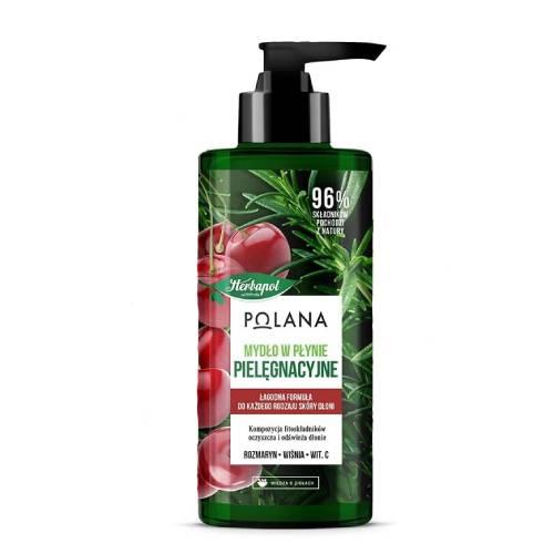 Miniaturka artykułu - HERBAPOL Mydło w płynie pielęgnacyjne Rozmaryn Wiśnia, 390ml