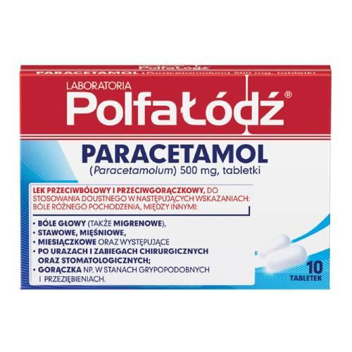 Miniaturka artykułu - PolfaŁ&oacute;dź Paracetamol 500 mg, 10 tabletek