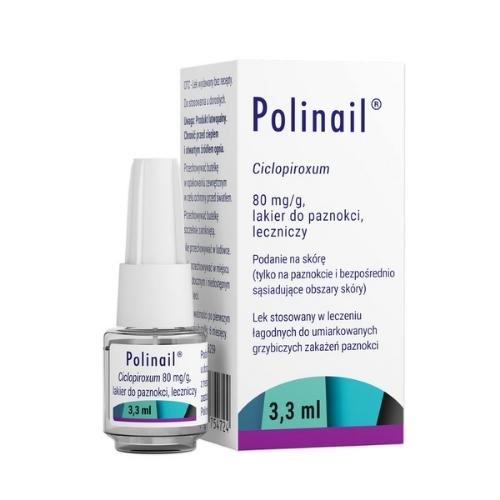 Miniaturka artykułu - Polinail lakier do paznokci leczniczy 80 mg/g, 3,3 ml
