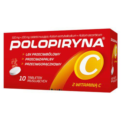 Miniaturka artykułu - Polopiryna C 500 mg - 10 tabletek musujących