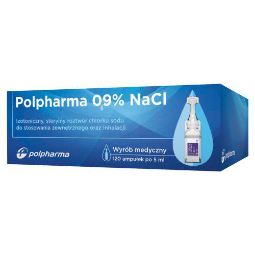 Miniaturka artykułu - Polpharma 0,9% Nacl Izotoniczny, sterylny roztw&oacute;r chlorku sodu, 5mlx120poj.