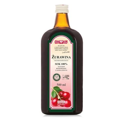 Miniaturka artykułu - Polska Róża Sok żurawina bez cukru, 500 ml